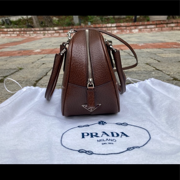 Prada Vitello Bowler Bag | Sm. | Brown | AUTHENTIC - Picture 10 of 10